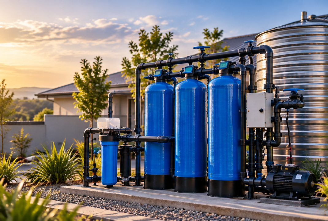 Water treatment equipment installed for a water supply system