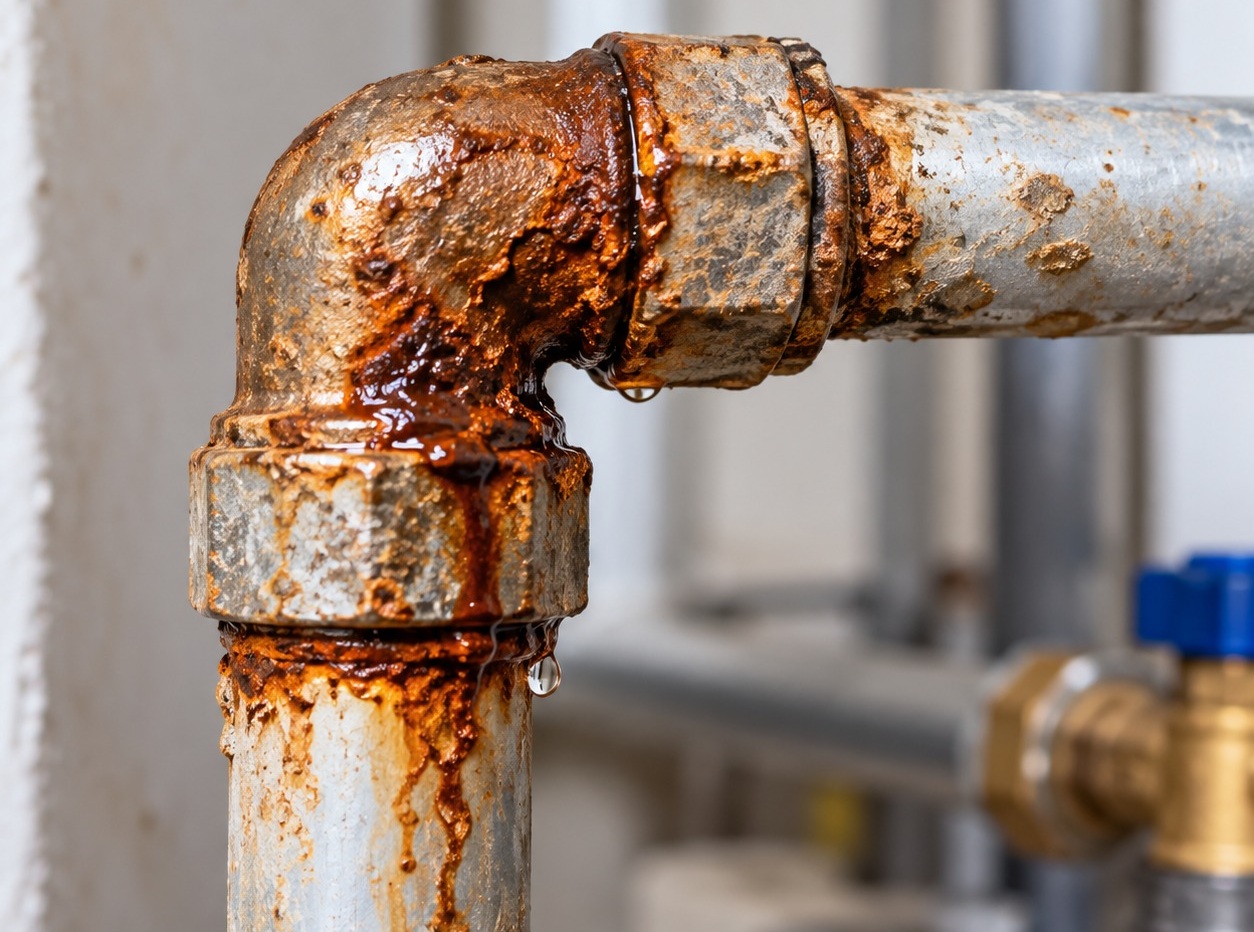 Corroded water pipe